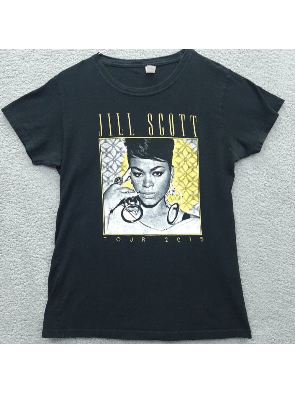 Jill Scott Tour 2015 Tultex Black T-Shirt XL 100% Cotton Graphic Tee